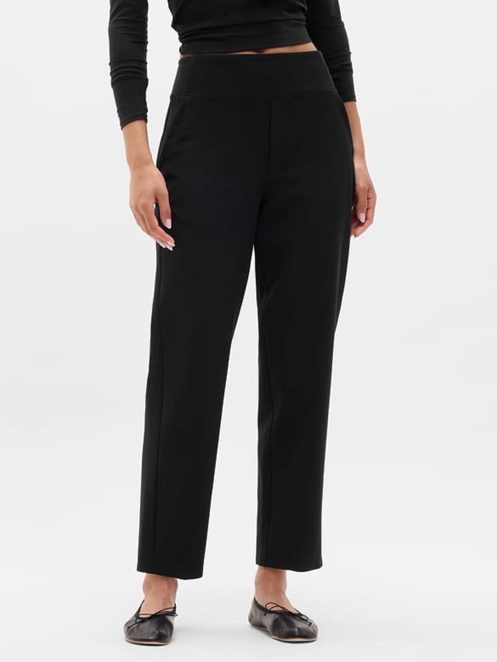 Athleta Endless High Rise Pant Straight Casual Work Size 4 Black